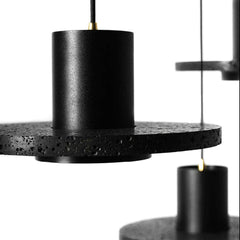 Black Lava C Concrete Minimalist Line Pendant Light