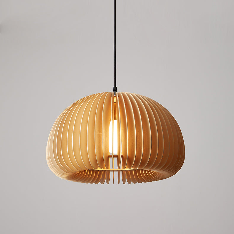 Septo Wooden Shade Japandi Pendant Light