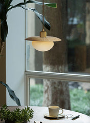 Kato wooden shade japandi pendant light natural light