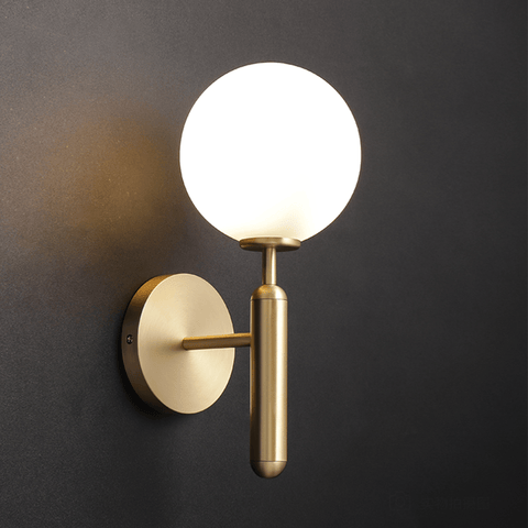 Art Deco Carlisle Glass Ball Brass Wall Light