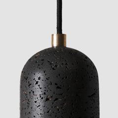 Black Lava E Concrete Minimalist Line Pendant Light