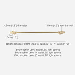 Chester Minimalist Line LED Brass Wall Light