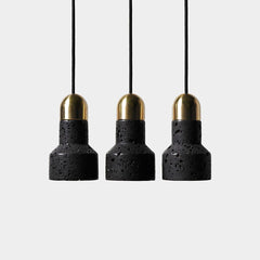 Black Lava F Concrete Minimalist Line Pendant Light