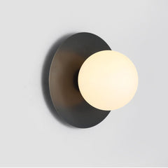 Rund Brass Plate Frosted Glass Mid Century Modern Wall Light / Ceiling Light