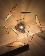 Anjuna Rattan Bamboo Starburst pendant light chandelier