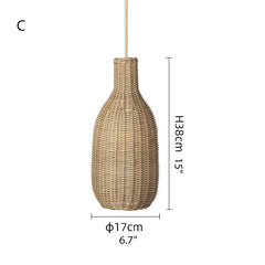 Finns Rattan bamboo weave pendant light
