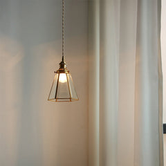 Lanterna brass frame glass pendant light
