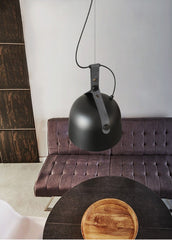 Kemi loft minimalist monochrome pendant light with strap handle