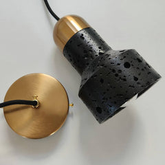 Black Lava F Concrete Minimalist Line Pendant Light