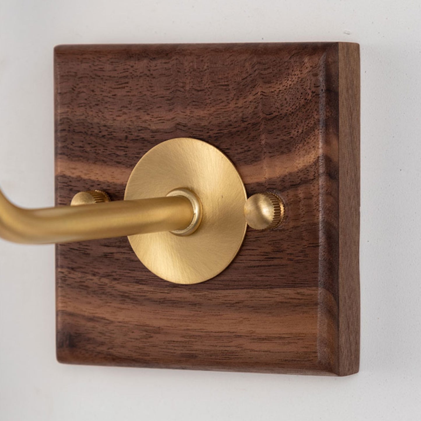 Ogilvy brushed brass & wood wall light