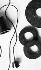 Black Lava C Concrete Minimalist Line Pendant Light