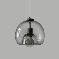 Enzo minimalist curve tinted glass shade pendant light off