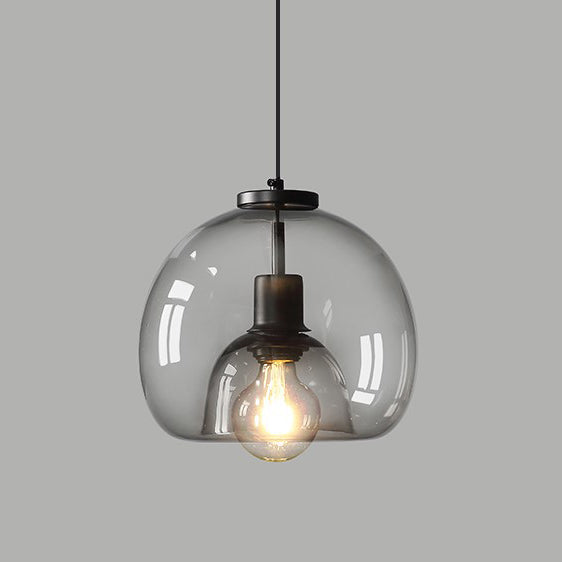 Enzo minimalist curve tinted glass shade pendant light