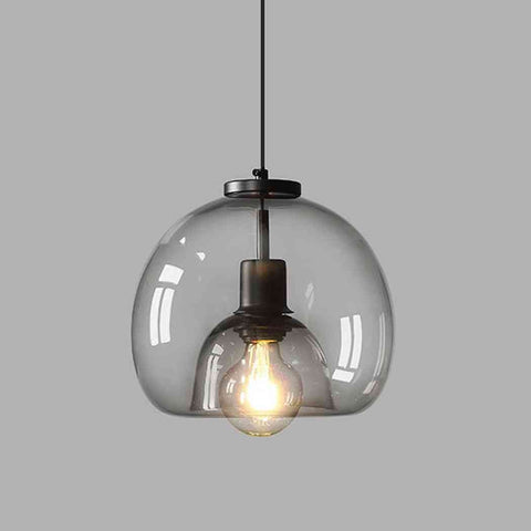 Enzo minimalist curve tinted glass shade pendant light