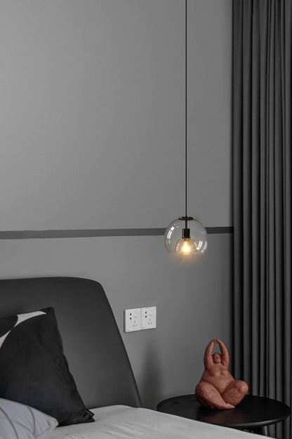Enzo minimalist curve tinted glass shade pendant light hotel feature light