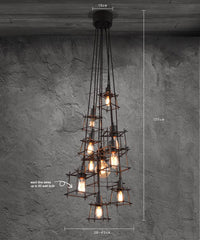 Bismuth Cube Cluster Pendant Light Chandelier - measurements