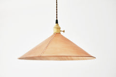 leather cone pendant light studio image