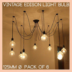 G125 LED filament Edison Bulb. 6 Watt Large Round Dome
