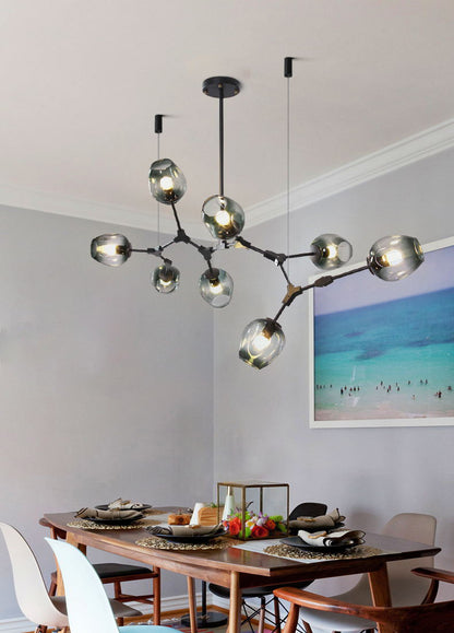 Carmen multi lamp glass pendant light chandelier dining table setting