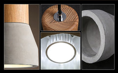 Concrete Wooden Stockholm Minimalist Pendant Light - details