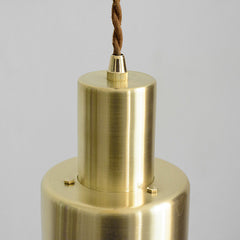 brushed brass pendant Light close up