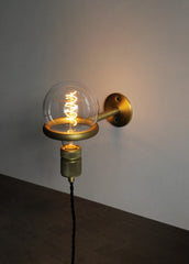 Circus Loop Brass Wall Light With Wall Plug