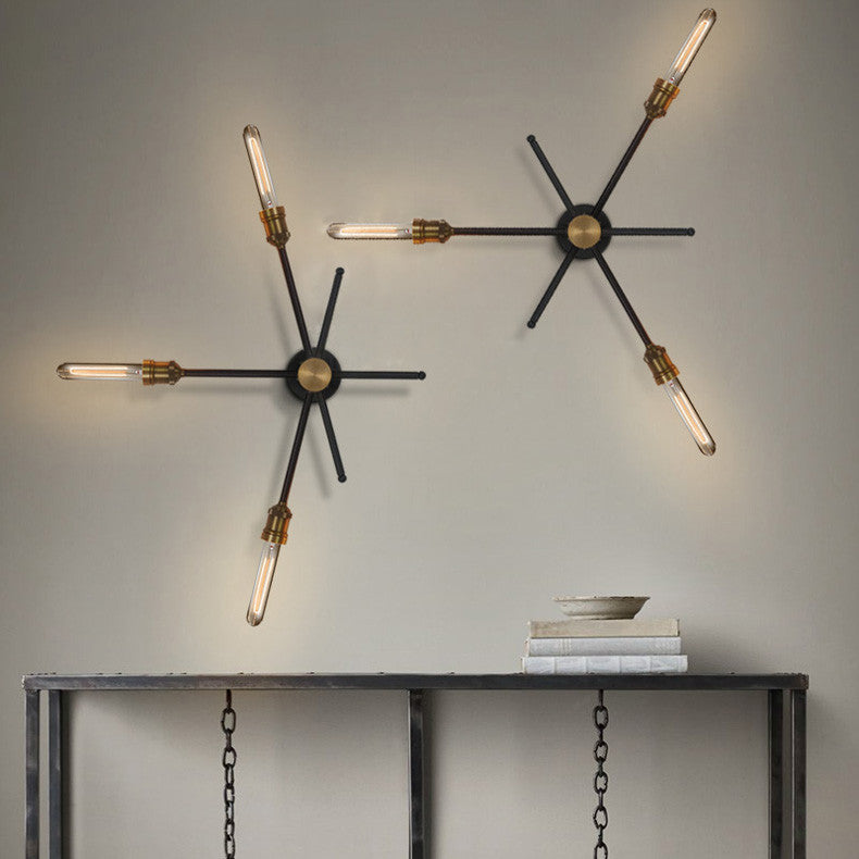 Circa Black Industrial Wall Light With Brass Fitting