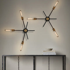 Circa Black Industrial Wall Light With Brass Fitting