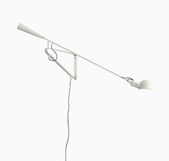 Crescendo Minimalist Line Long Arm Wall Light with wall plug