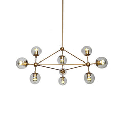 Brushed brass cluster bulb chandelier
