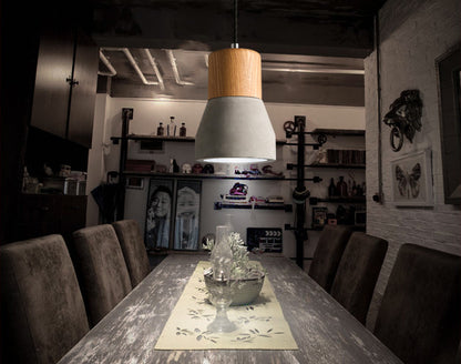 Concrete Wooden Stockholm Minimalist Pendant Light - dining room light