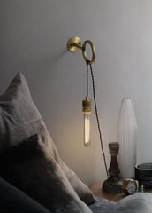 Circus Loop Brass Wall Light With Wall Plug