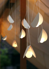 White glider pendant light chandelier studio image 3