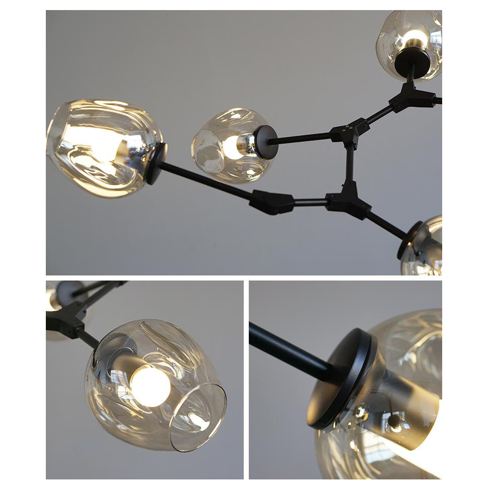 Carmen multi lamp glass pendant light chandelier details