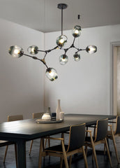 Carmen multi lamp glass pendant light chandelier modern dining table setting