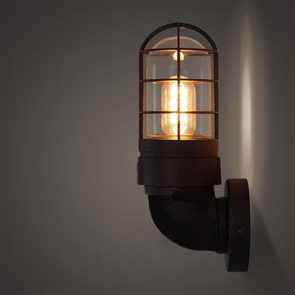 Classic Bunker Industrial Wall Light Sconce Side view