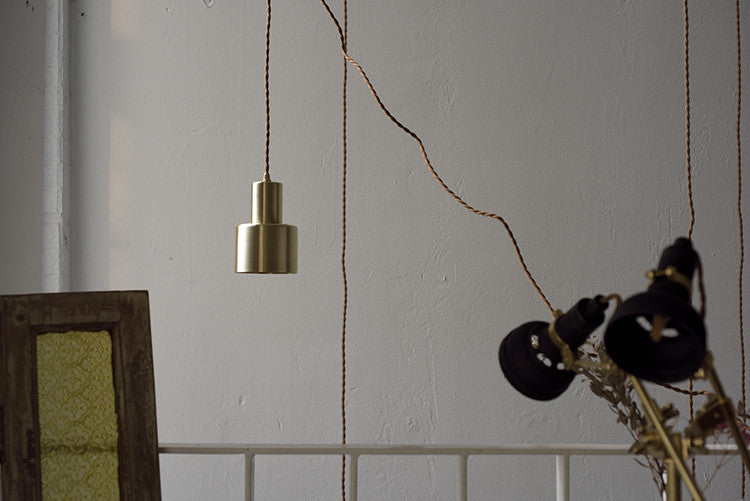 brushed brass pendant Light product shot