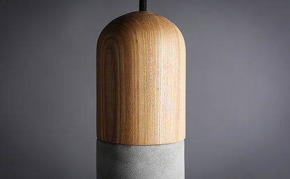 Concrete Wooden Stockholm Minimalist Pendant Light - top view