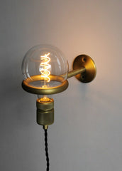 Circus Loop Brass Wall Light With Wall Plug