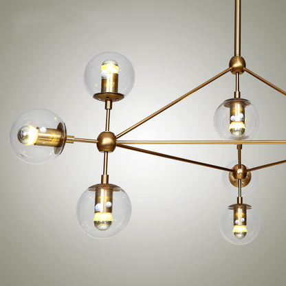 Brushed brass cluster bulb chandelier