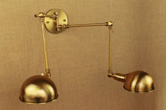 Brass Double Head Shade Industrial Wall Light
