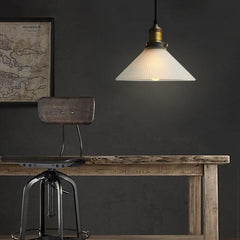 Fluted Glass Shade Brass Fitting Industrial Pendant Light