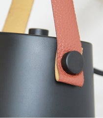 Nora Leather strap wooden scandi wall Light
