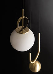 Cradle Brass mid century pulley pendant light