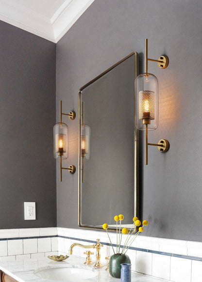 Chiswick Glass Shade Brass Fitting Wall Light