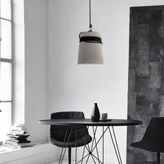 Concrete Cord wrapped Monolith Minimalist Pendant Light