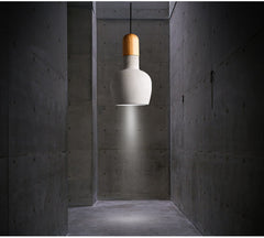Concrete Wooden Stockholm Minimalist Pendant Light - hallway
