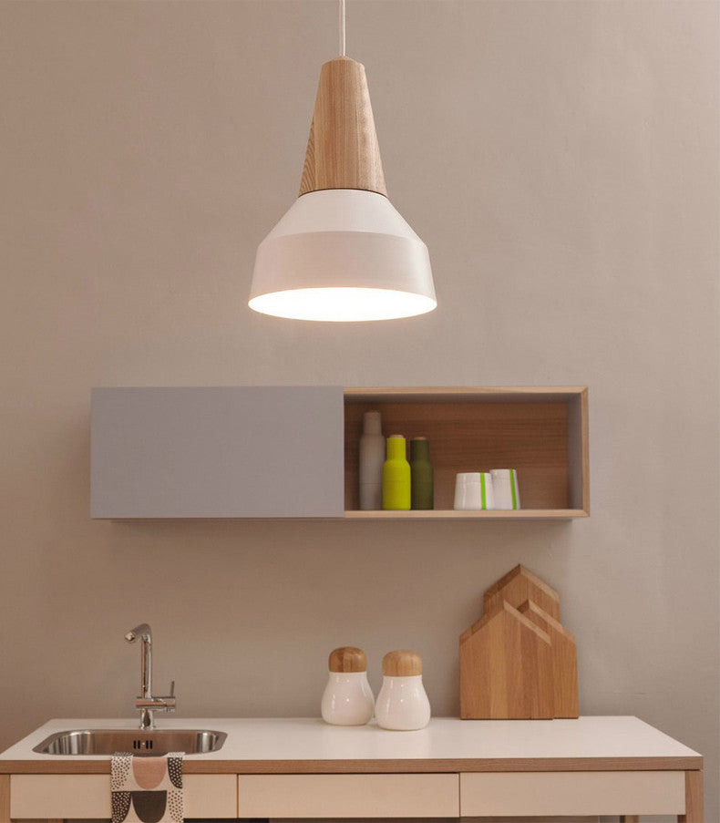 Minimalist Scandinavian Wooden Pendant Light. Modern Ceiling Light