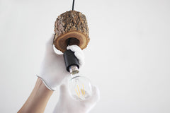 Woodpecker timber stump pendant llght