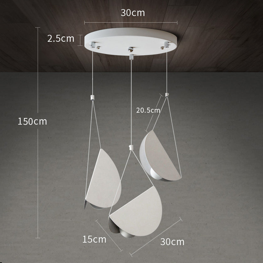 White glider pendant light chandelier measurements three head
